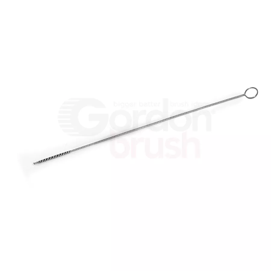 .030" Diameter Stainless Steel Filament and Stainless Steel Stem Single-Spiral brush with Ring Handle