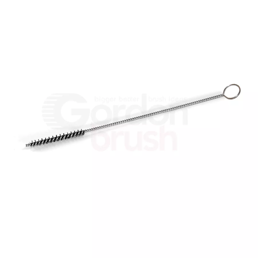 .110" Diameter Stainless Steel Filament and Stainless Steel Stem Single-Spiral brush with Ring Handle