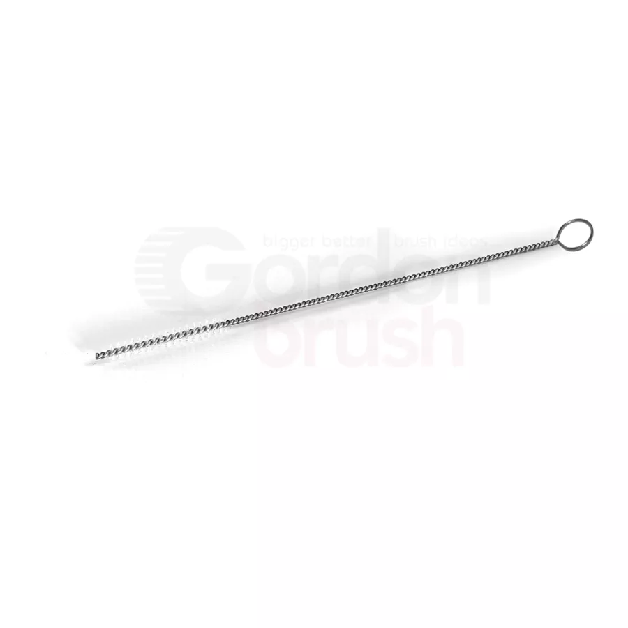 .125" Diameter Nylon Filament and Stainless Steel Stem Single-Spiral brush with Ring Handle