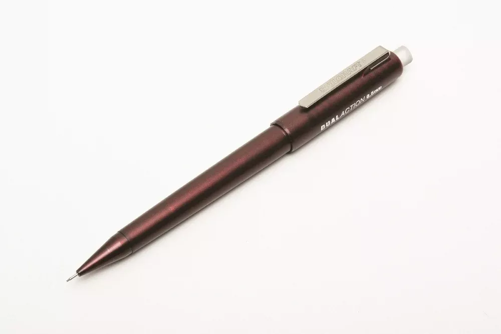 SKILCRAFT Dual-Action Mechanical Pencil, Fine Point, Burgundy, 1 Dozen
