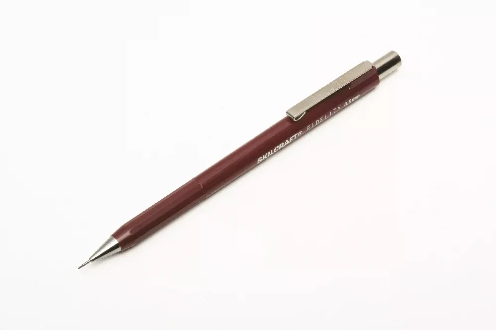 SKILCRAFT Fidelity™ Fidelity Push-Action Mechanical Pencil, Fine Point, Burgundy, 1 Dozen