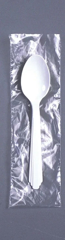 SKILCRAFT Teaspoon, Plastic Flatware Type III, Heavy-Duty, White, 6", Individually Wrapped, 1 Thousand