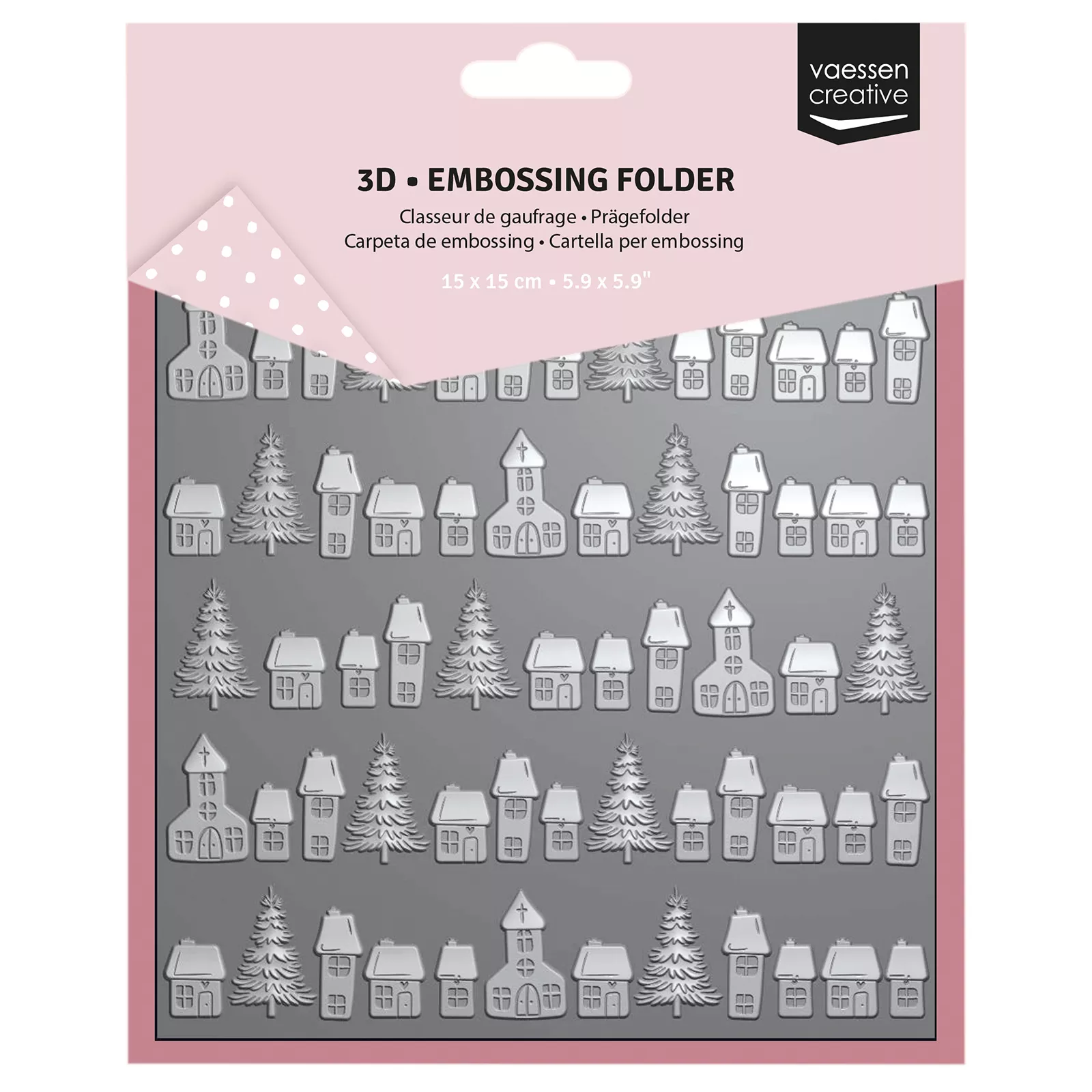 Vaessen Creative • 3D Embossing Folder Christmas Village 5.9x5.9"